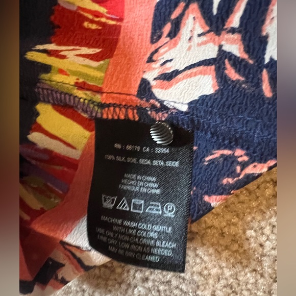 Anthropologie Floral Silk Top 2 - Picture 6 of 9